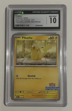 Pokemon Pikachu Black Star Promo 214 CGC 10 - 1$ START - Image 1