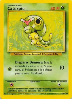 Caterpie (Spanish) 45/102 Base Set Common NM Pokemon TCG - Image 1