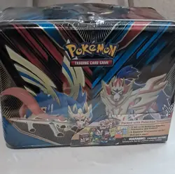 Pokemon TCG Sword & Shield 2020 Treasure Chest Tin Box w/ Promo & Booster - Image 1