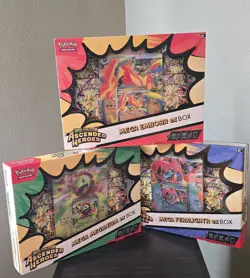 3 Pokemon TCG Ascended Heroes Mega ex Box Bundle Feraligatr Emboar Meganium New - Image 1