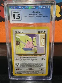 Clefairy 30/111 Neo Genesis Pokemon Unlimited - CGC Graded Gem Mint 9.5 - Image 1