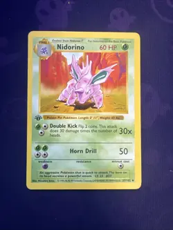 1999 Pokemon TCG Nidorino 1st Edition Shadowless Base Set 37/102 - Image 1