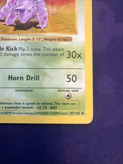 1999 Pokemon TCG Nidorino 1st Edition Shadowless Base Set 37/102 - Image 4