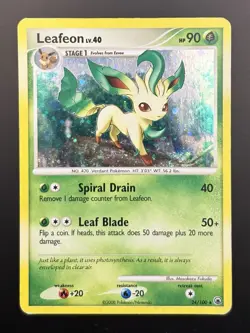 Pokemon Diamond & Pearl Majestic Dawn #24 Leafeon Holo Rare Condition Played - Image 1
