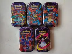 Pokemon Mega Evolution Destined Rivals Full Art 5 Mini Tin Factory Sealed - Image 1