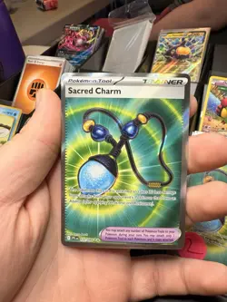 Pokemon Sacred Charm 122/094 Phantasmal Flames Ultra Rare Holo Trainer Eng - Image 1