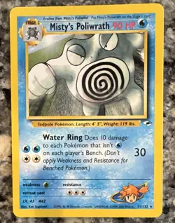 The Pokemon Company Pokemon TCG Misty's Poliwrath Gym Heroes Rare ENG 2000 90HP - Image 1