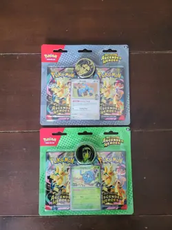 Pokemon TCG Ascended Heroes Erika Tangela + Larry Komala Blister Pair Lot SEALED - Image 1