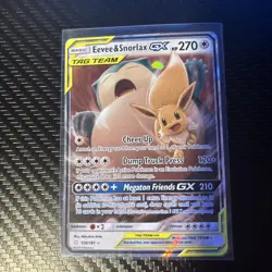 Pokemon: Sun & Moon Team Up Eevee & Snorlax GX Ultra Rare 120/181 - NM - LP - Image 1
