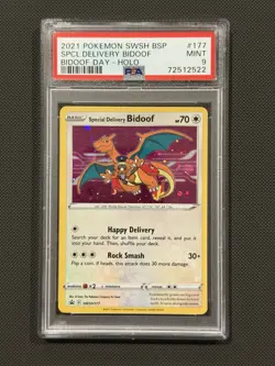 Pokemon Special Delivery Bidoof Holo SWSH Promo SWSH177 PSA 9 2021 - Image 1