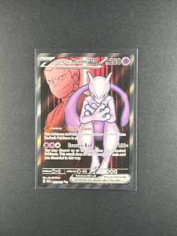 Pokemon TCG Destined Rivals Team Rocket's Mewtwo EX 213/182 Full Art Ultra Rare - Image 1