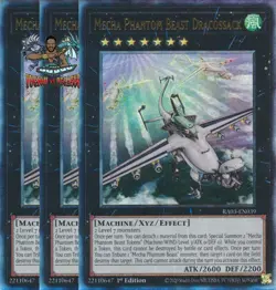 Yugioh! 3x Mecha Phantom Beast Dracossack RA03-EN039 Ultimate Rare 1st Ed NM - Image 1