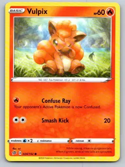 Vulpix 024/192 Common Rebel Clash Pokemon Near Mint - Image 1