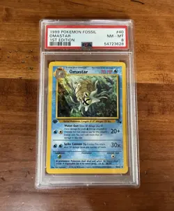 1999 Pokemon Fossil Omastar #40 1st First Edition Uncommon PSA 8 NM-MT - Image 1