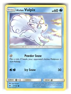 Alolan Vulpix 27/147 Common Burning Shadows Pokemon Lightly Played - Image 1