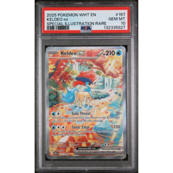 Keldeo ex 167/086 PSA 10 Special Illustration Rare 2025 Pokemon White Flare - Image 1