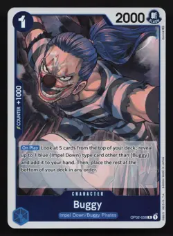 Buggy OP02-058 Foil Rare Paramount War One Piece Card - Image 1