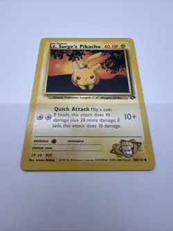 Lt. Surge's Pikachu 84/132 Pokemon TCG Gym Challenge Unlimited NM/LP Card WOTC - Image 2