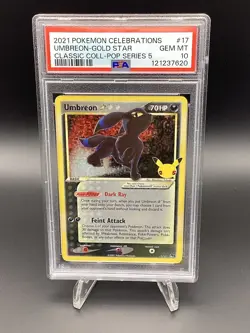 Pokemon Umbreon Gold Star 17/25 Holo Card Celebrations 25th Anniversary PSA 10 - Image 1
