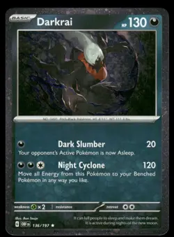 Darkrai (Cosmos Holo) 136/197 Miscellaneous Cards & Products Pokemon Holo NM - Image 1