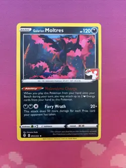 Pokemon Card Galarian Moltres Prize Pack Rare 093/203 Near Mint - Image 1