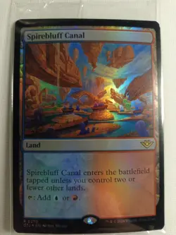 NM Prerelease Foil Spirebluff Canal, Outlaws of Thunder Junction, Magic, 270 - Image 1