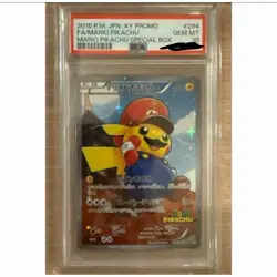 Mario Pikachu PSA10 Pokemon Card - Image 1