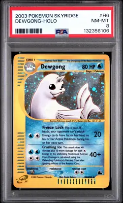 2003 POKEMON SKYRIDGE #H6 DEWGONG-HOLO PSA 8 - Image 1