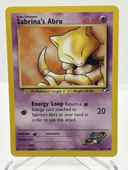 Sabrina’s Abra 91/132 Gym Challenge Rare Psychic Psi Pokemon LP - Image 1
