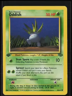 Oddish 58/64 Common Jungle Pokemon 1st Edition Heavily Played - Image 1