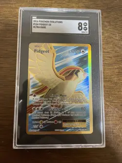 Pokemon Pidgeot EX XY Evolutions Full Art #104 DAMAGED SLAB SGC 8 - Image 1