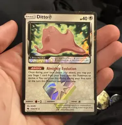 Pokemon TCG Ditto Prism Star 154/214 SM Lost Thunder Holo Prism Rare 2018 - Image 1