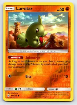 Larvitar 114/214 Common Lost Thunder Pokemon Reverse Holo Lightly Played - Image 1