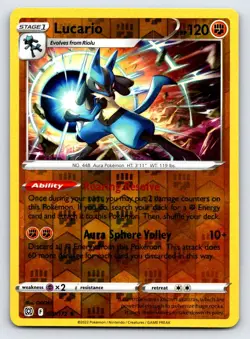 Lucario 079/172 Holo Rare Brilliant Stars Pokemon Reverse Holo Near Mint - Image 1