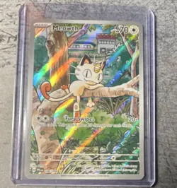 Pokemon Meowth 106/094 Illustration Rare Holo English 70 HP Basic TCG - Image 1