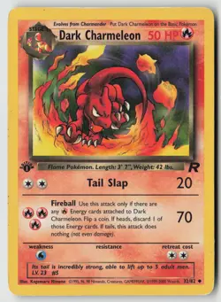 Dark Charmeleon 32/82 Uncommon Team Rocket Pokemon 1st Edition Damaged - Image 1