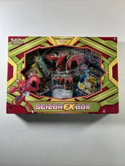 POKEMON TCG: 2017 SCIZOR EX XY EVOLUTIONS BOX New Factory Sealed *Damage* - Image 1
