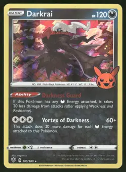 Darkrai 105/189 Holo Promo Trick or Trade BOOster Pokemon Near Mint - Image 1