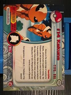 Topps Kakuna #14 Pokemon Card TV Animation Blue Label - Image 2