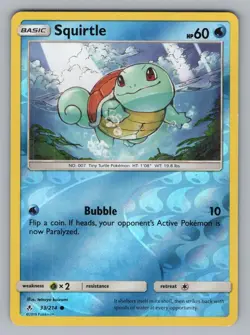 SQUIRTLE 33/214 C UNBROKEN BONDS _POKEMON REVERSE HOLO LP UNB 2019 - Image 1