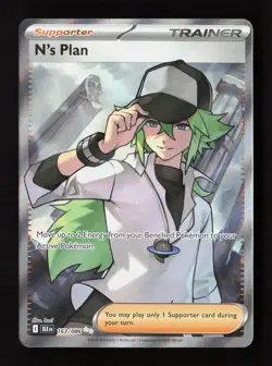 N's Plan 163/086 Holo Ultra Rare Black Bolt Pokemon Near Mint - Image 1