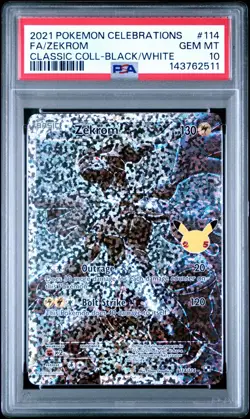 Pokemon Zekrom Celebrations Classic Coll. Black & White Full Art #114 PSA 10 - Image 1