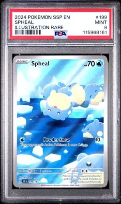 2024 Pokemon SSP EN Spheal FULL ART ILLUSTRATION RARE 199/191 PSA 9 MINT - Image 1