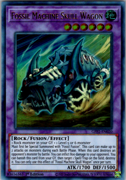 YuGiOh Fossil Machine Skull Wagon 1st Edition GFP2-EN020 Ultra rare foil - Mint - Image 1