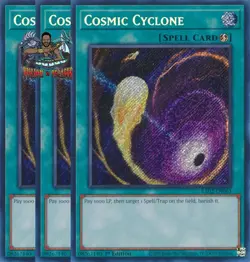 Yugioh! 3x Cosmic Cyclone RA02-EN061 Secret Rare 1st Ed NM - Image 1