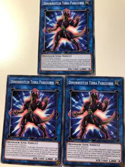 Yugioh Dinowrestler Terra Parkourio DANE-EN042 Common NM x3 Play Set - Image 1