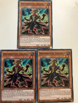 Yugioh Dinowrestler Coelasilat DANE-EN007 Common NM x3 Play Set - Image 1
