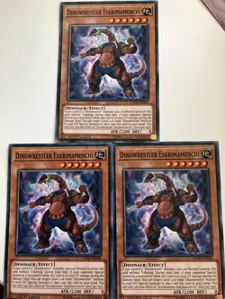 Yugioh Dinowrestler Eskrimamenchi DANE-EN006 Common NM x3 Play Set - Image 1