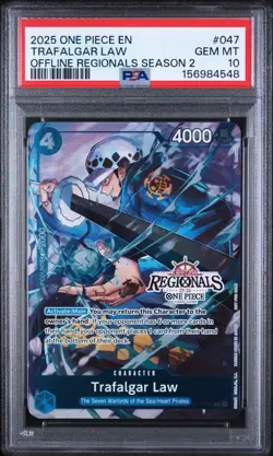 2025 One Piece Offline Regionals Pack 2025 Season 2 Trafalgar Law #047 PSA 10 - Image 1