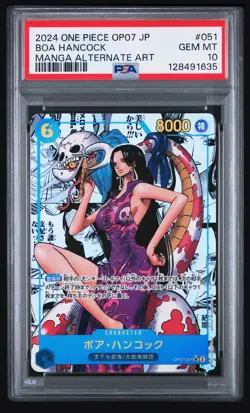 2024 One Piece OP07 Japanese Manga Alternate Art #051 Boa Hancock PSA 10 - Image 1